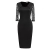 BeryLove Women's 3/4 Lace Sleeves Business Lace Slim Cocktail Pencil Dress - Obleke - $18.99  ~ 16.31€