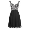 BeryLove Women's Beading Straps Homecoming Dress Short Chiffon Party Dress - Dresses - $149.00 