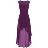 BeryLove Women's Lace Hi Low Bridesmaid Dress Belt Chiffon Homecoming Gown - Платья - $37.99  ~ 32.63€