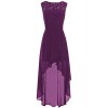 BeryLove Women's Lace Hi Low Bridesmaid Dress Belt Chiffon Homecoming Gown - ワンピース・ドレス - $37.99  ~ ¥4,276