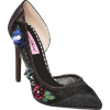 Betsy Johnson Black Floral Heels - Sapatos clássicos - 