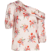 Betty Floral Print One-Shoulder Top, Alt - Рубашки - короткие - 