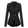 Beyove Women's Business Blazer Coat Long Sleeve Ruffles Peplum Work Office Military Jacket - Srajce - kratke - $15.99  ~ 13.73€