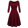 Beyove Women's Fit and Flare Dress Cap Sleeve V-Neck Swing Midi Dress - Dresses - $8.00  ~ £6.08