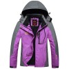 Bifast Women Casual Patchwork Mountain Waterproof Ski Jacket Hooded Windproof Coat Climbing Jackets - Outerwear - $159.99 