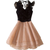 Black Beige dress - Kleider - 
