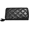 Black Buxton Quilted Medium Slim Zip Clutch Wallet - Billeteras - $37.99  ~ 32.63€