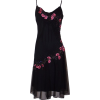 Black Chiffon Beaded Embroidered Knee-Length Holiday Party Gown Cocktail Dress Prom Black/pink - Dresses - $69.99 