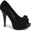 Black Faux Suede Sexy Peep Toe Platform Pump - 9 - Sandals - $47.60 