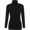Black High Neck Long Sleeve Sl - Swetry na guziki - 
