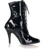Black Lace Up Ankle Boot  - Škornji - 