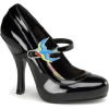 Black Maryjane Pump With Swallow Buckle - 6 - Shoes - $44.20 