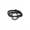 Black Pave Leather Wrap Bracelet - Armbänder - $125.00  ~ 107.36€