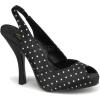 Black Polka Dot Peep Toe Slingback Sandal - 7 - Sandals - $50.00 