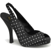 Black Polka Dot Peep Toe Slingback Sandal - 7 - Sandalias - $50.00  ~ 42.94€