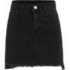 Black Raw Hem Denim Skirt  - Skirts - $8.99 