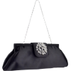Black Rhinestone Ornament Encrusted Magnetic Closure Evening Baguette Clutch Cocktail Prom Shoulder Bag Handbag Purse - Hand bag - $37.50 