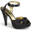 Black Satin Ankle Strap Platform Sandal - 10 - Sandals - $42.50 