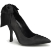 Black Satin Bow Classy Heel Pump - 9 - Shoes - $39.10 