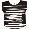 Black White Brush Strokes Tee - Shirts - kurz - $52.00  ~ 44.66€