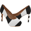 Black White Stripes High Heels - Shoes - $50.75 
