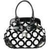 Black and White Chic Mod Circle Bowler Satchel Hobo Handbag - Hand bag - $25.50 