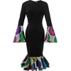 Black African Dress with Fish Tail - Obleke - 