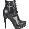 Black Boot Studded Cross - Čizme - 