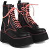 Black Boots Pink Detail - Сопоги - 