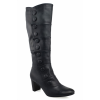 Black Button Leather Boots - Botas - 