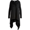 Black Cowl Neck Hi-Low Hoodie - Jacket - coats - 