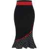 Black Fishtail Skirt with Dots - Faldas - 