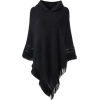 Black Fringe Poncho - Jacket - coats - 