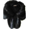 Black Fur Cape - Belt - 
