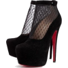Black Knit Heels - Classic shoes & Pumps - 