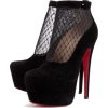 Black Knit Heels - Klasični čevlji - 