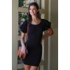 Black Knit Short Balloon Sleeve Bodycon Mini Dress - Платья - $31.90  ~ 27.40€