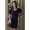 Black Knit Short Balloon Sleeve Bodycon Mini Dress - 连衣裙 - $31.90  ~ ¥213.74