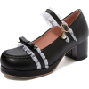 Black Lace Lolita Pumps Wedges - Klasične cipele - 
