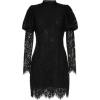 Black Lace Puff Sleeve Dress - Obleke - 