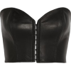 Black Leather Bustier  - Camisa - curtas - 