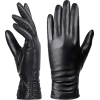 Black Leather Gloves - Gloves - 