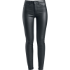 Black Leather Look Coated SkinnyJeans - Traperice - 