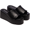 Black Leather Platform Sandals - Sandals - 