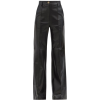 Black. Pants. Leather - Spodnie Capri - 