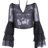 Black Perspective Chiffon Shirt Flare Sl - Koszulki - długie - $25.99  ~ 22.32€