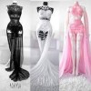 Black Pink White Sexy Pastel Goth Gown - 连衣裙 - 