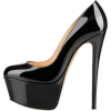 Black Platform Heels - Klassische Schuhe - 