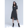 Black Polka Dot Asymmetric Midi Dress - Vestiti - $92.00  ~ 79.02€