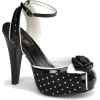 Black Polka Dot Sandals - Sapatos clássicos - 